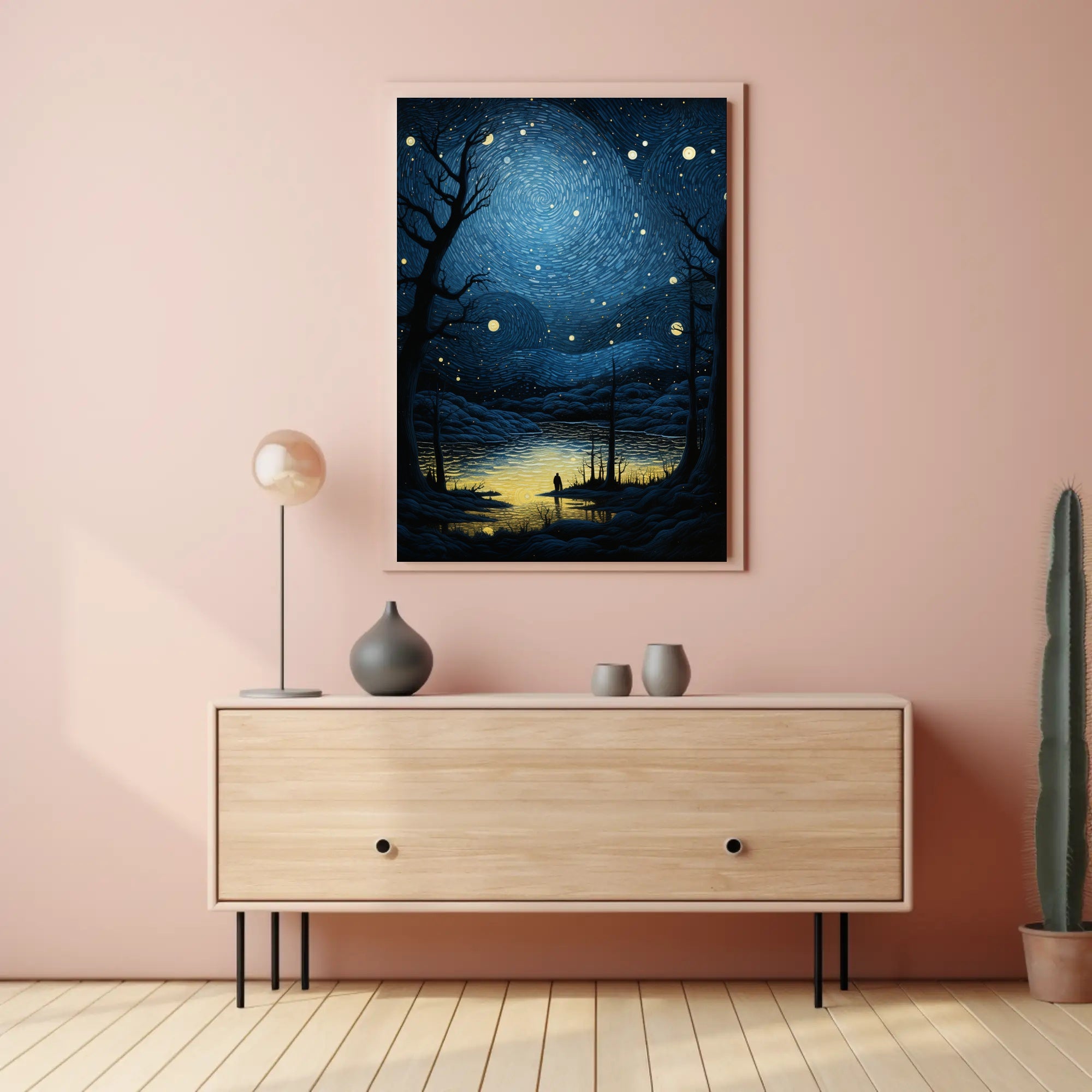 Starry Night Reflection Poster PosterGoat