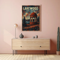 Lakewood New Jersey Scenic Cityscape Travel Photography Realism Modern Vintage Museum Quality Poster