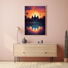 Sunset Over Angkor Wat Poster