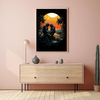 Cosmic Sunset Encounter Poster
