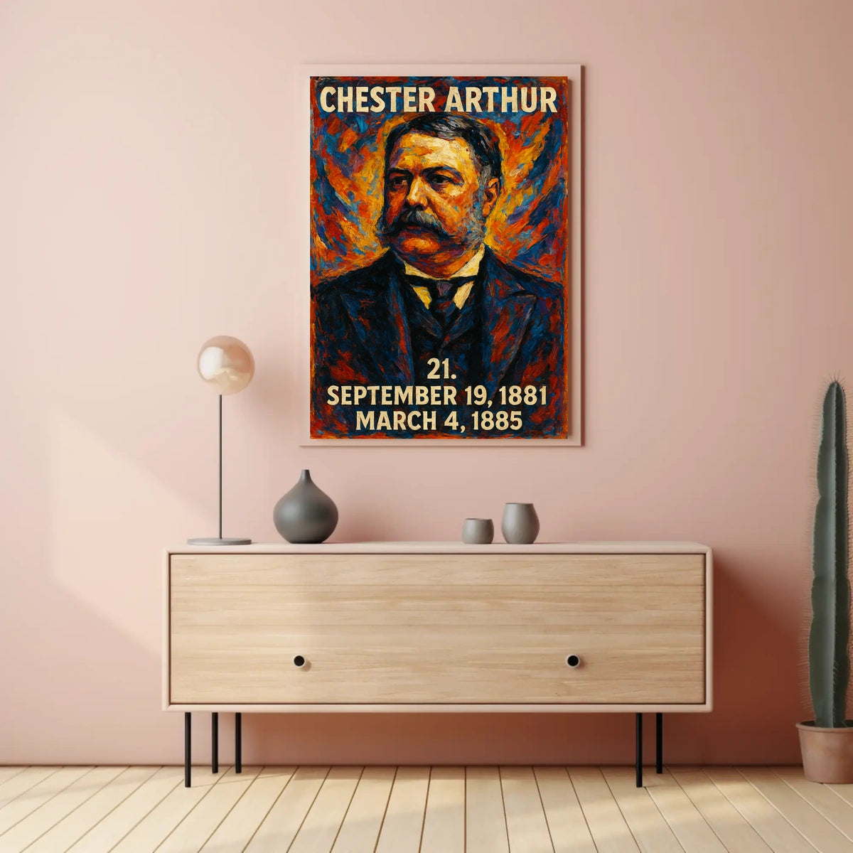 Chester A. Arthur 21st President of the United States Glitch Hop Art Poster