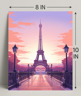 Sunset Over Paris Poster