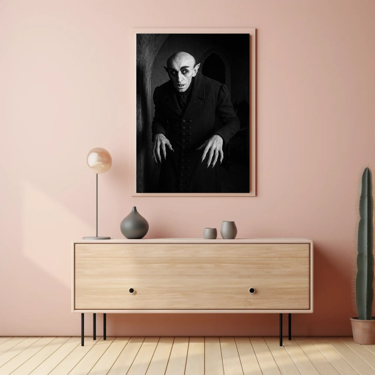 Vampire Gothic Expressionist Horror Nocturnal Stone Archway Masterpiece Vintage Cinema Noir Enigma Silhouette Poster