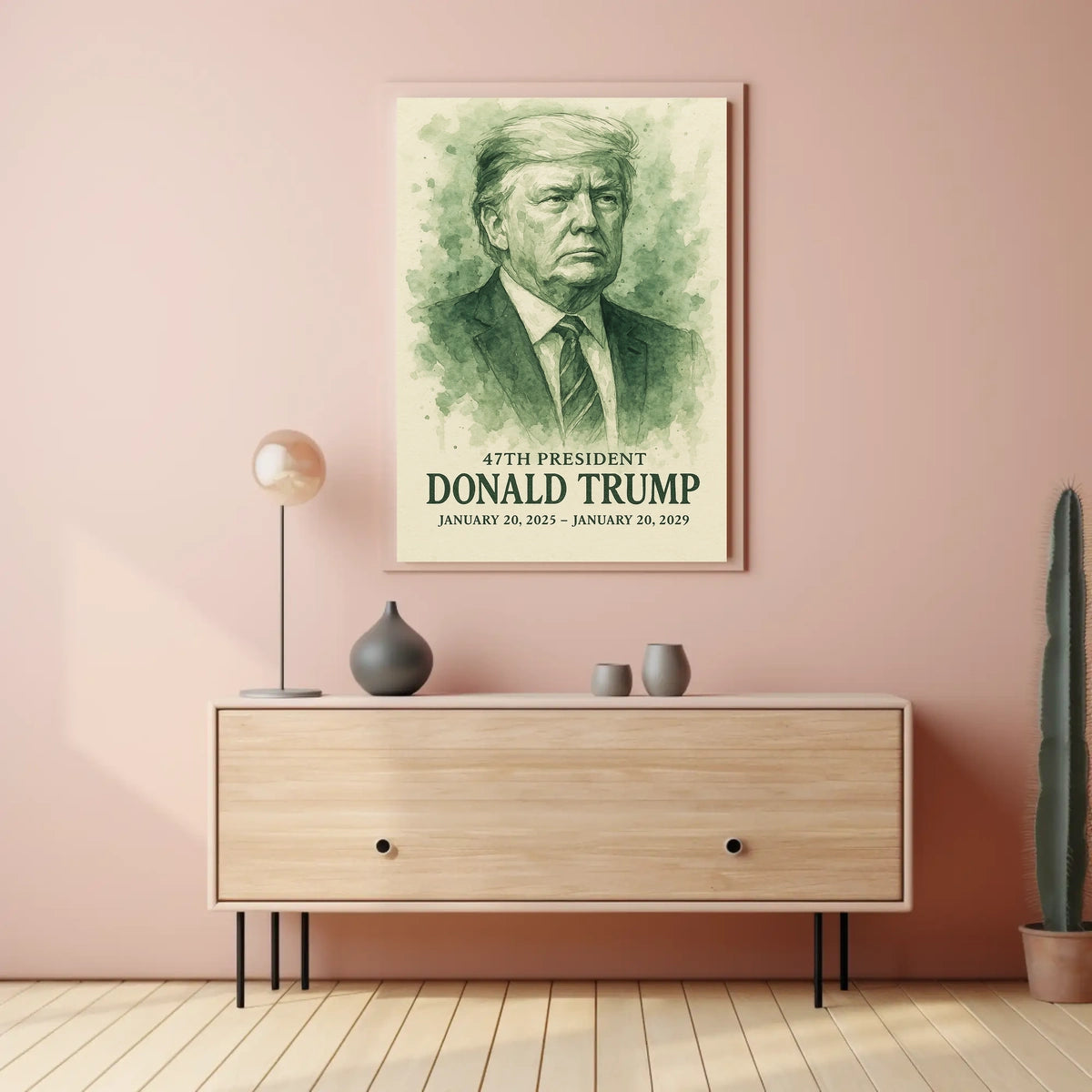 Trump Visionary Waves Watercolor Patriotic Poster