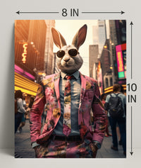 Stylish Rabbit In The City Poster