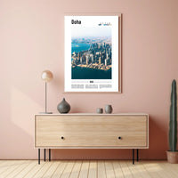 Doha Cityscape Vibrance: Modern Architecture and Culture Urban or Cityscape Poster PosterGoat