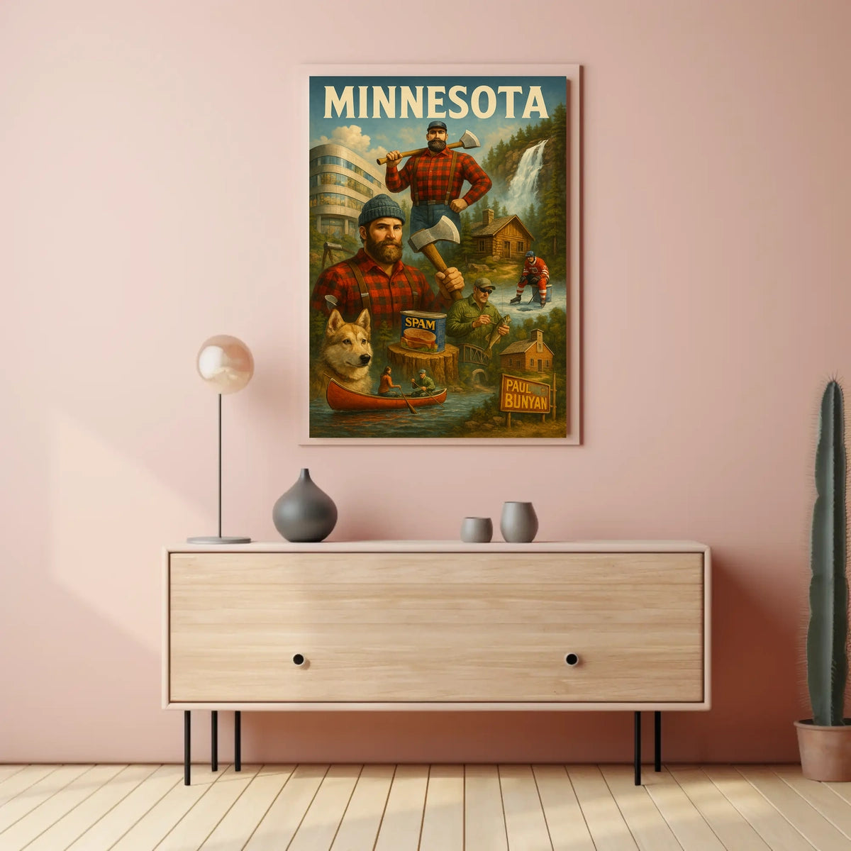 Paul Bunyan Minnesota Icon Poster