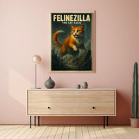 Felinezilla The Cat Kaiju Poster PosterGoat