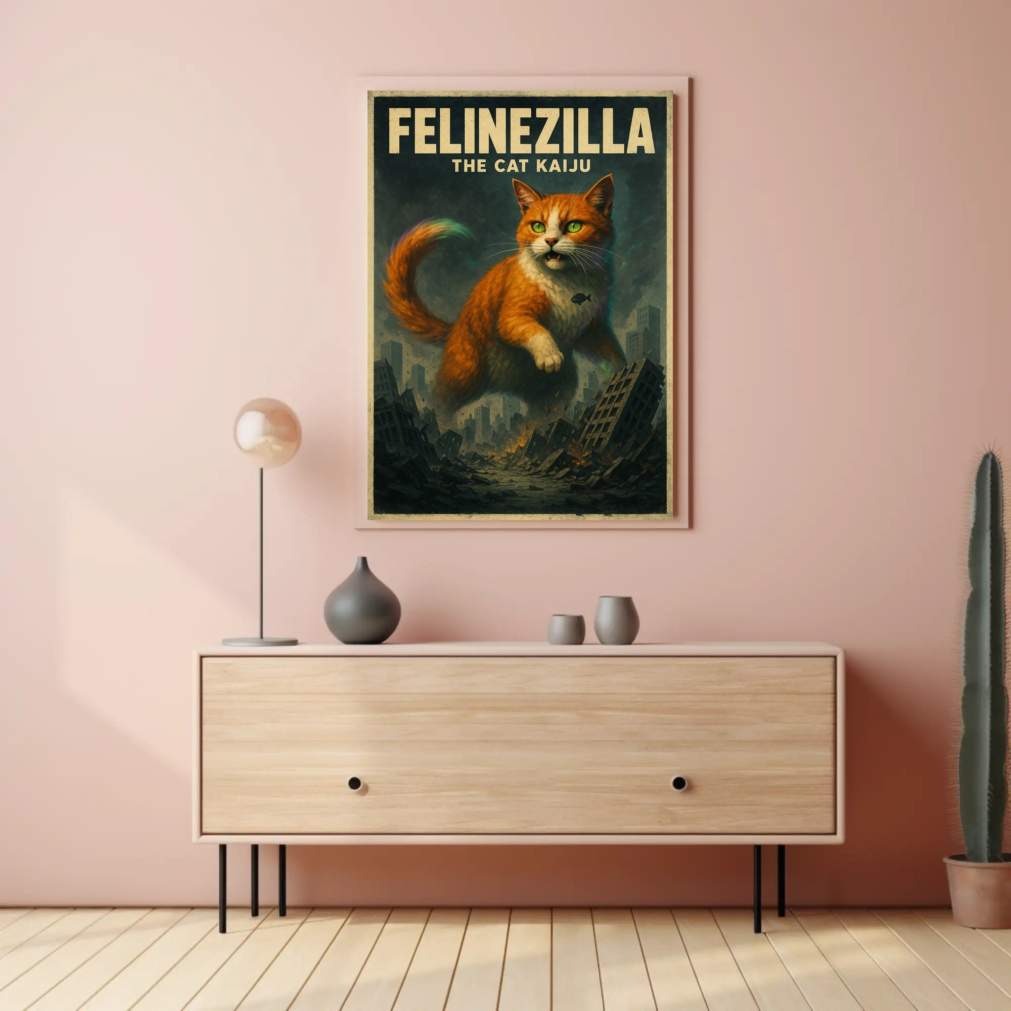 Felinezilla The Cat Kaiju Poster PosterGoat