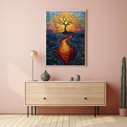Mosaic Tree of Serenity Art in Artistic Poster