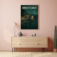 Amalfi Coast Poster Wall Art Scenic Print For Travel Lovers