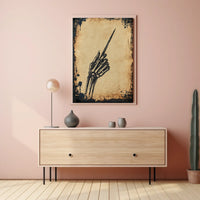 Skeleton Hand Poised Artwork: Abstract or Pop Culture Poster