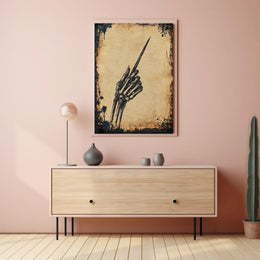 Skeleton Hand Poised Artwork: Abstract or Pop Culture Poster