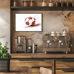 Dynamic Soccer Ball Modern Art Poster Print