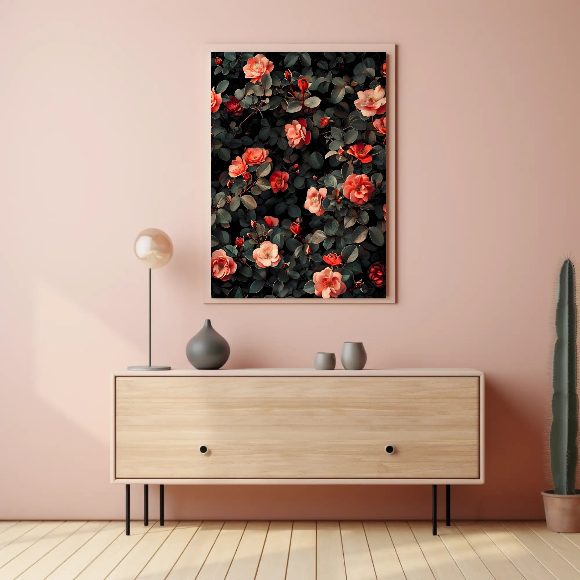 Floral Elegance: Romantic Roses Botanical Artistic Poster