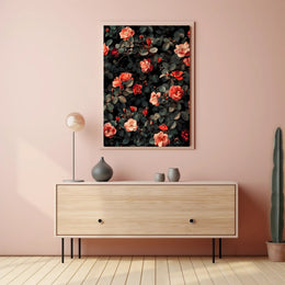 Floral Elegance: Romantic Roses Botanical Artistic Poster