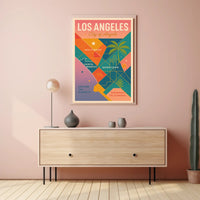 Vibrant Los Angeles Map Retro-Modern Travel Poster PosterGoat