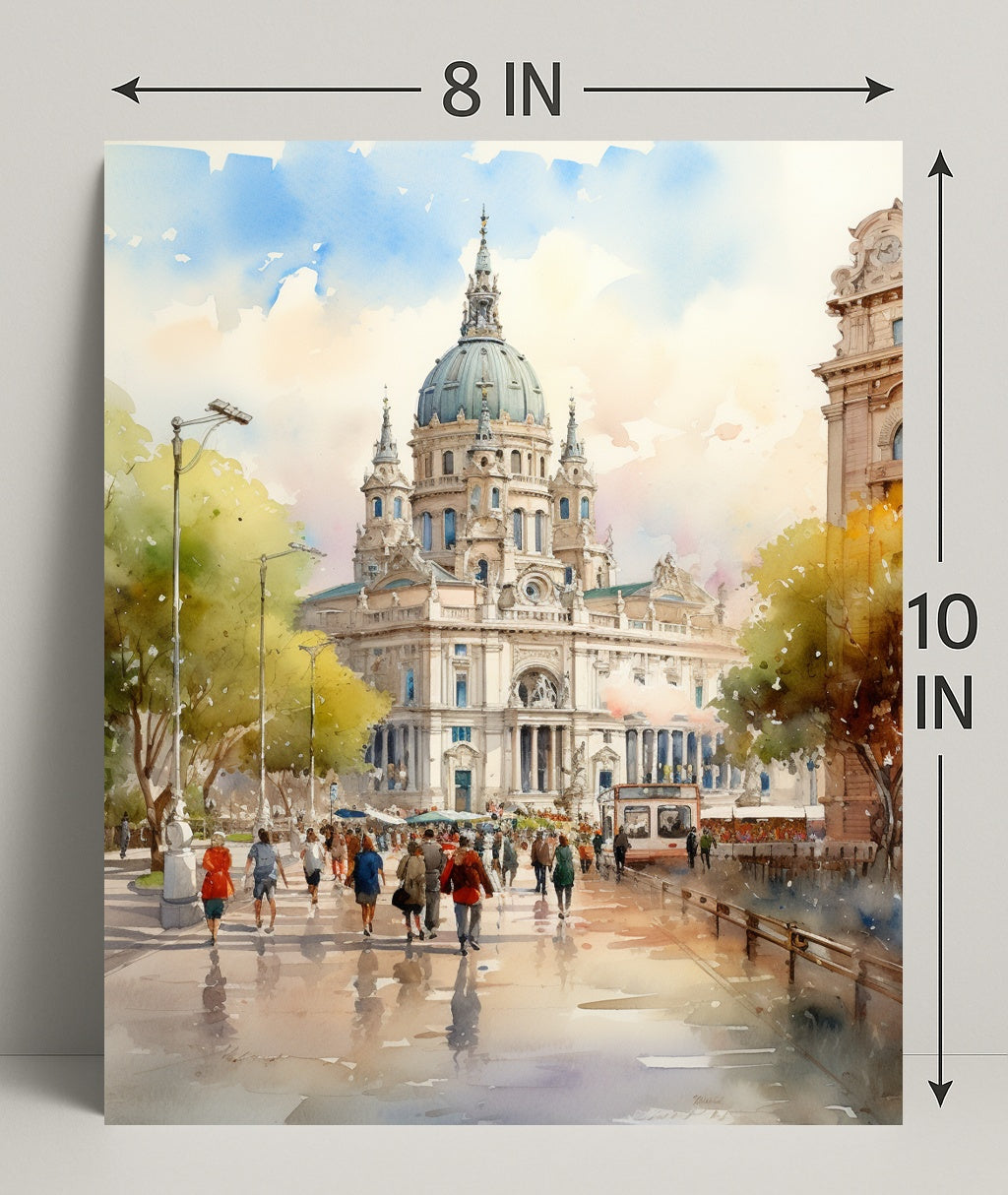St. StephenS Basilica In Watercolor Poster