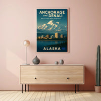 Anchorage and Denali Harmony Vintage Travel Poster PosterGoat