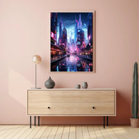 Neon Cityscape Poster