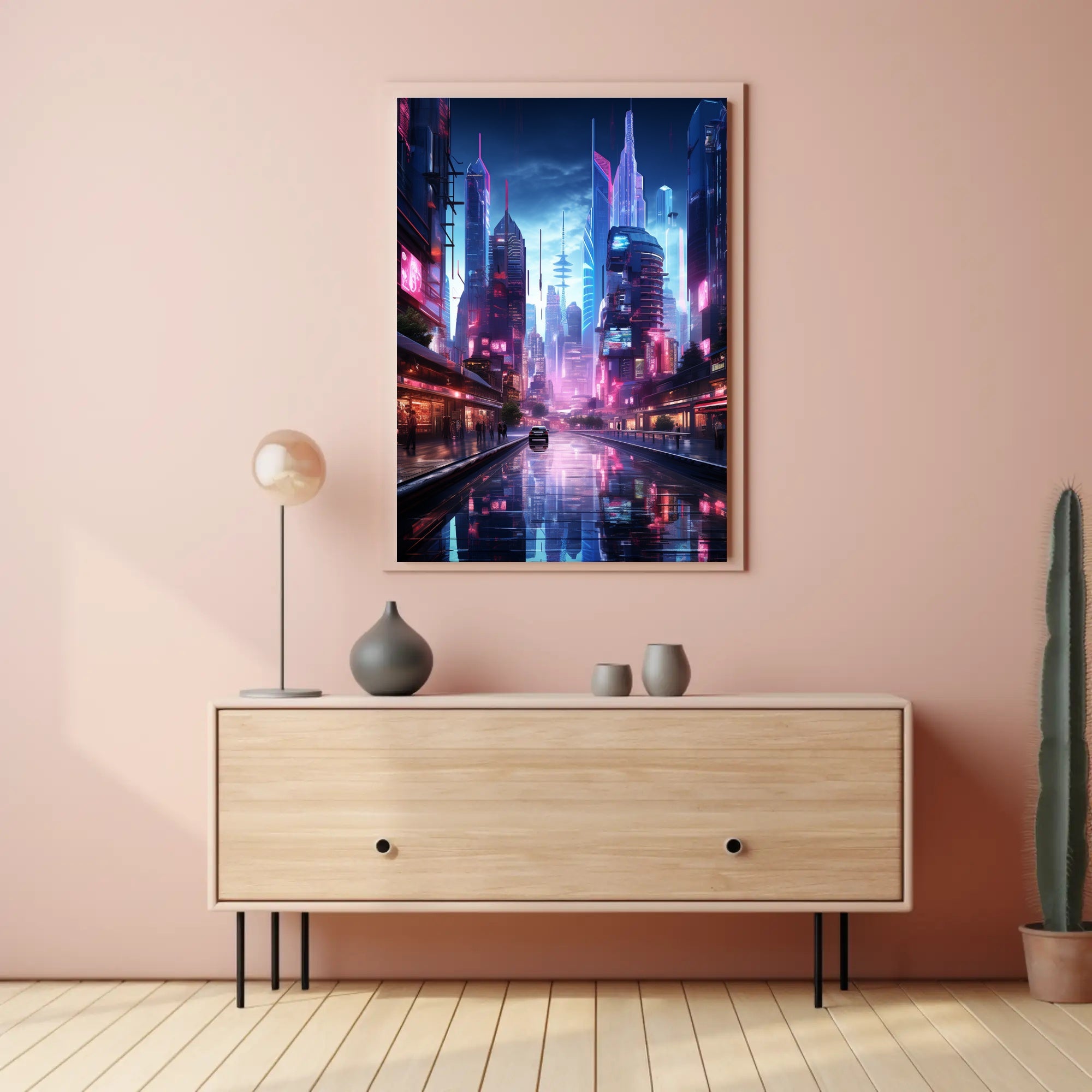 Neon Cityscape Poster