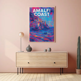 Amalfi Coast Poster Wall Art 18x24 Scenic Coastal Decor