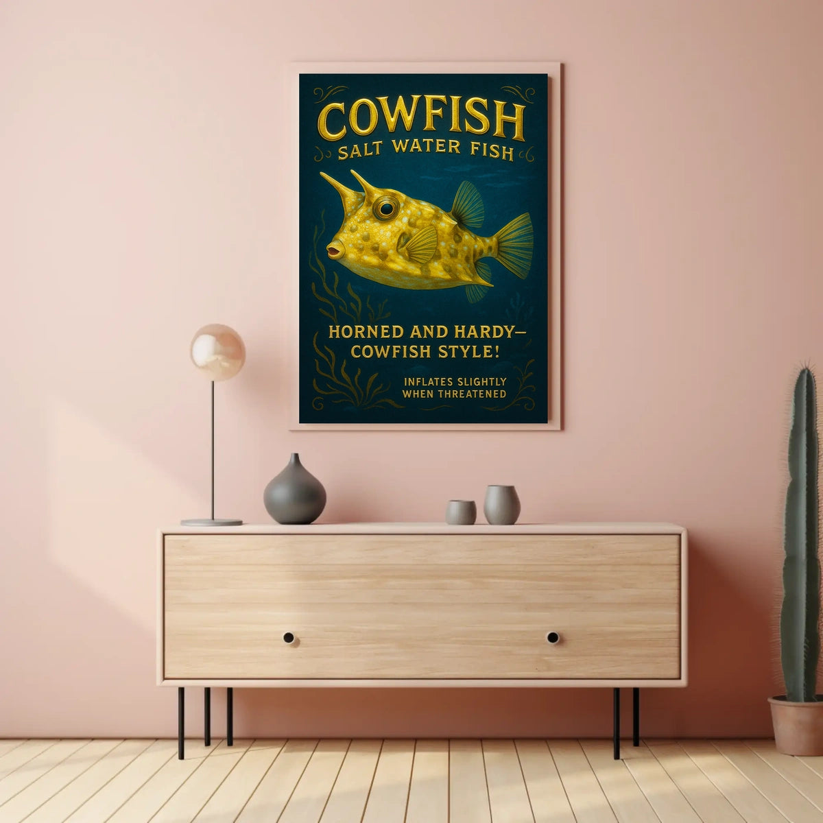 Cowfish A Unique Saltwater Species Poster