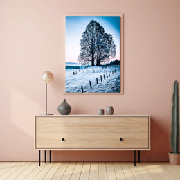 Majestic Winter Tree Scenic Landscape Art Poster