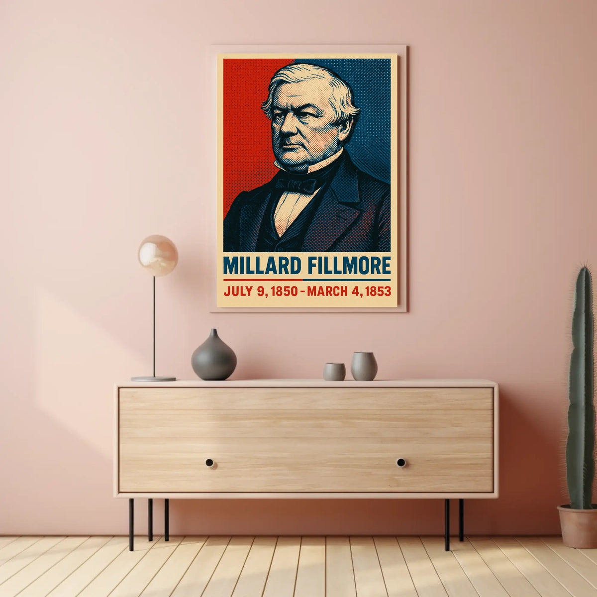 Millard Fillmore Presidential Term Vintage Collector Poster