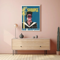 Vintage Sunapee Skiing Travel Poster PosterGoat