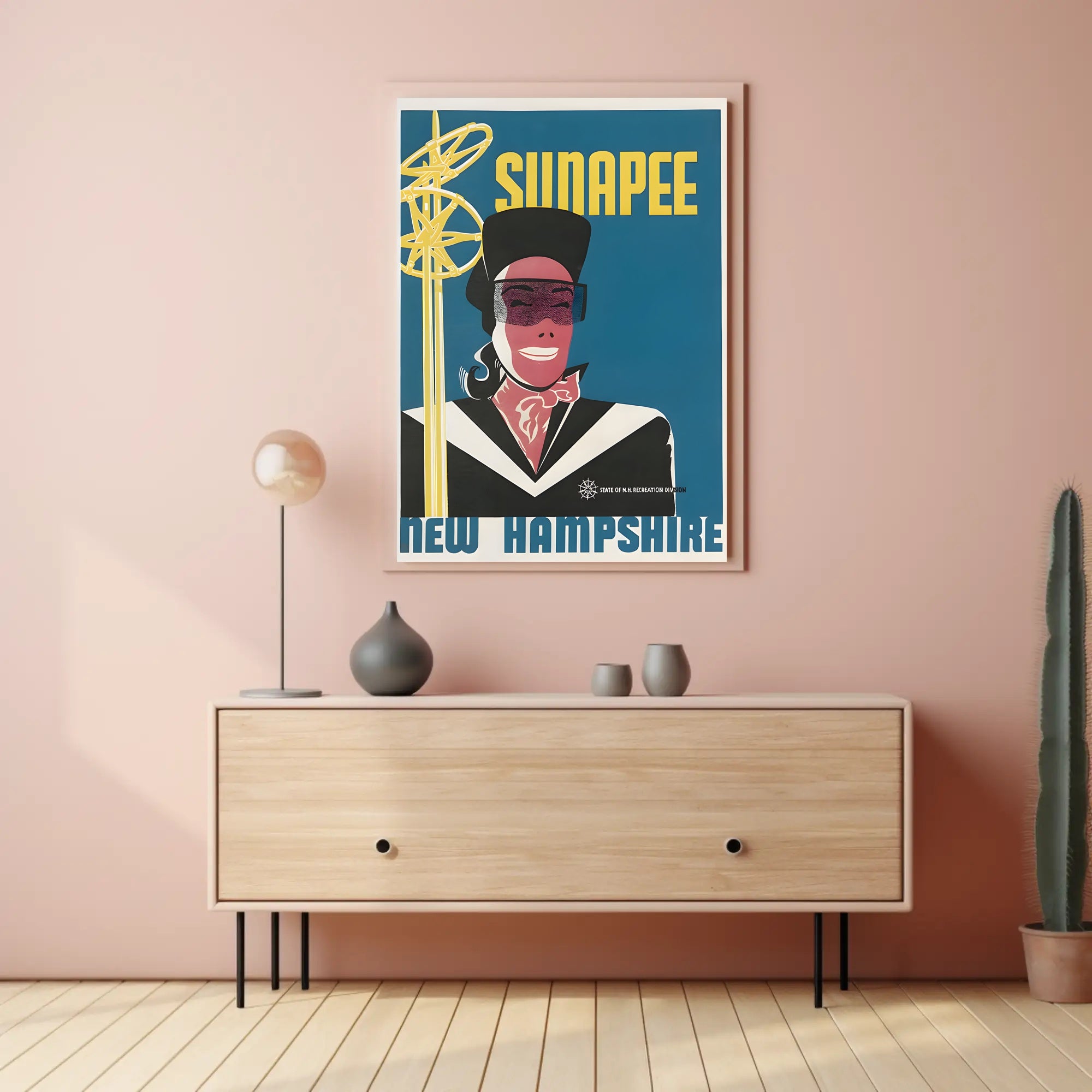 Vintage Sunapee Skiing Travel Poster PosterGoat