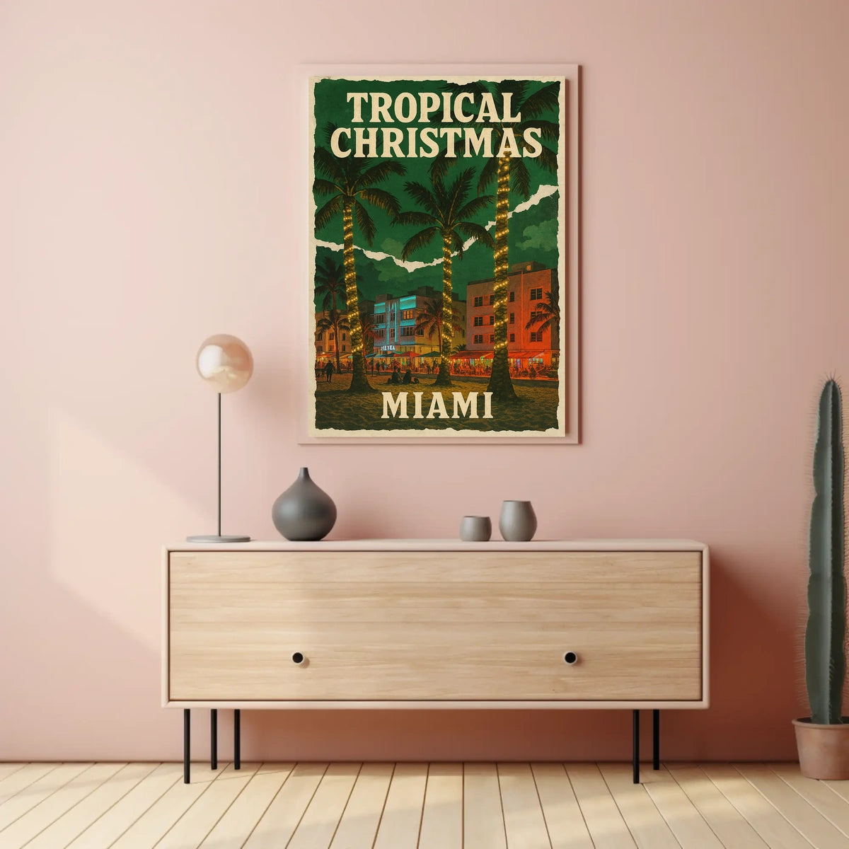 Tropical Christmas in Miami Poster