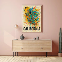 California Splash Art Poster