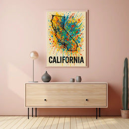 California Splash Art Poster
