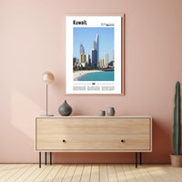 Kuwait Cityscape: Modernity and Tradition Travel Poster PosterGoat