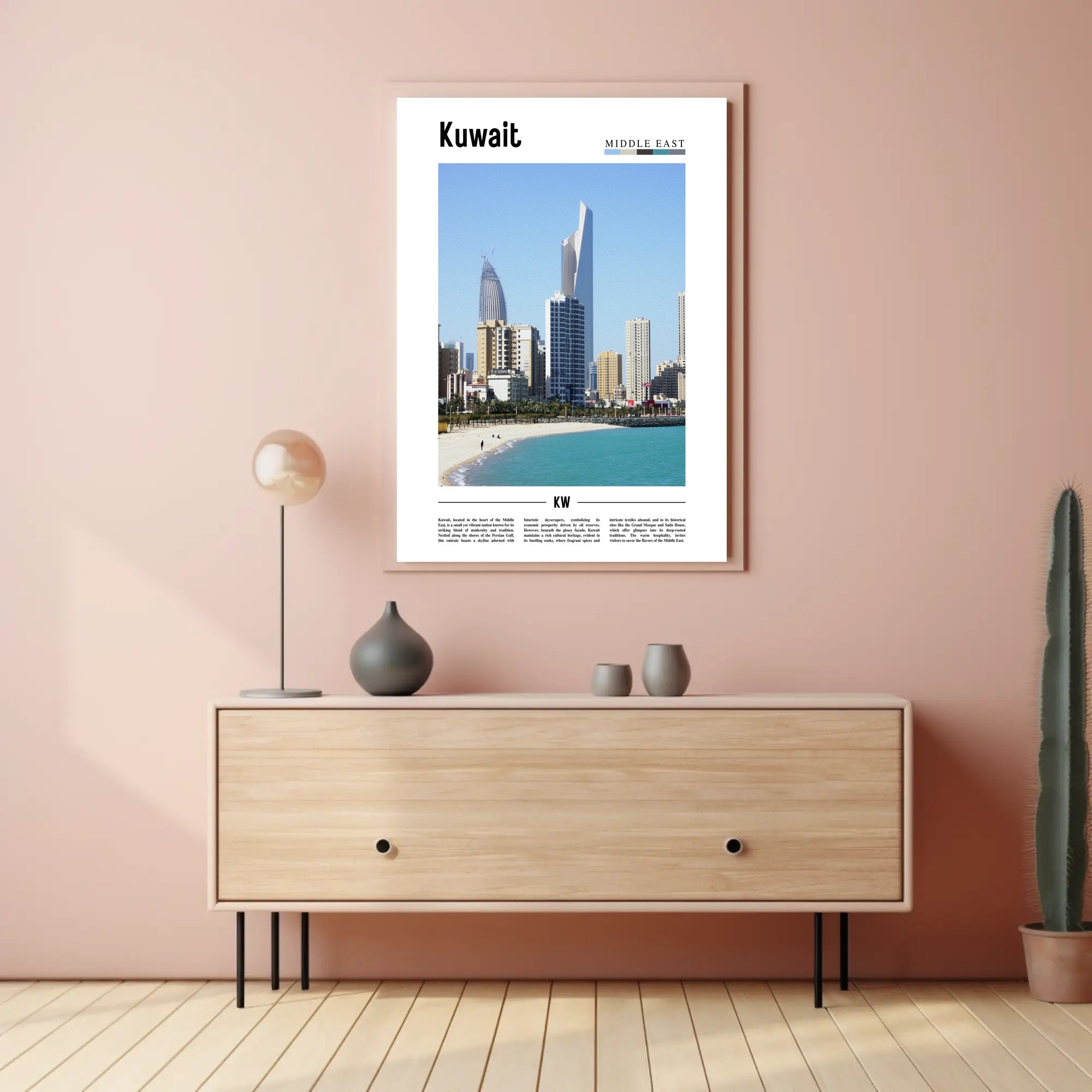 Kuwait Cityscape: Modernity and Tradition Travel Poster PosterGoat