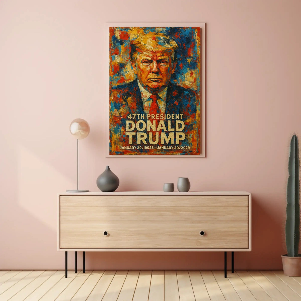 Bold Abstract Portrait: Futuristic Political Art Poster