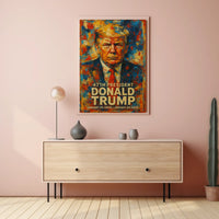 Bold Abstract Portrait: Futuristic Political Art Poster