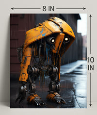 The Lonely Robot In The Rain Poster PosterGoat
