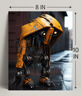 The Lonely Robot In The Rain Poster PosterGoat