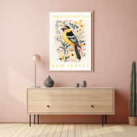 American Goldfinch Modern Botanical Art Poster