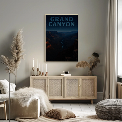 Grand Canyon Under Starry Sky Travel Poster