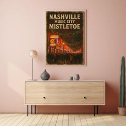 Nashville Music City Mistletoe Poster