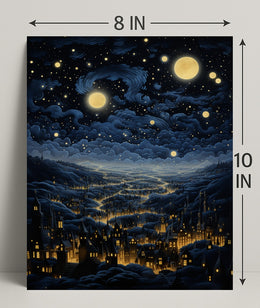 Starry Night Over The City Poster PosterGoat