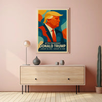 Political Leadership Abstract Art Poster: Bold and Patriotic