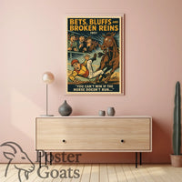 Dramatic Horse Racing Event with Vintage Style Sports Poster