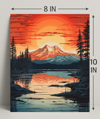 Serene Mountain Sunset Poster PosterGoat
