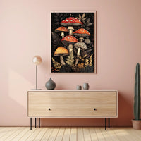 Enchanted Forest Fungi Art Print Wall Decor