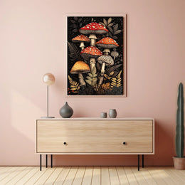 Enchanted Forest Fungi Art Print Wall Decor