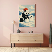 Festive Panda in Winter Wonderland Poster